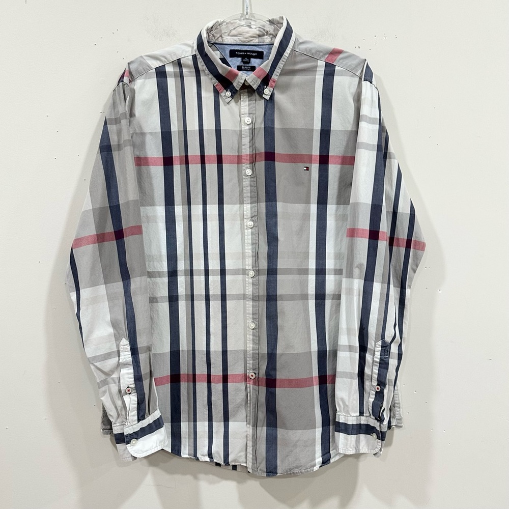 Tommy Hilfiger Men's Adaptive Button Down Long Sleeve Size XL Slim Fit‎